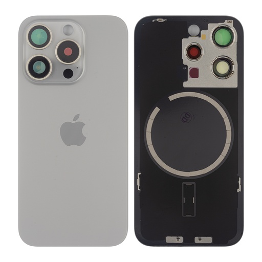 [10006097] Back cover Apple iPhone 15 Pro, with camera glass, with magnet, Original PRC, Natural Titanium