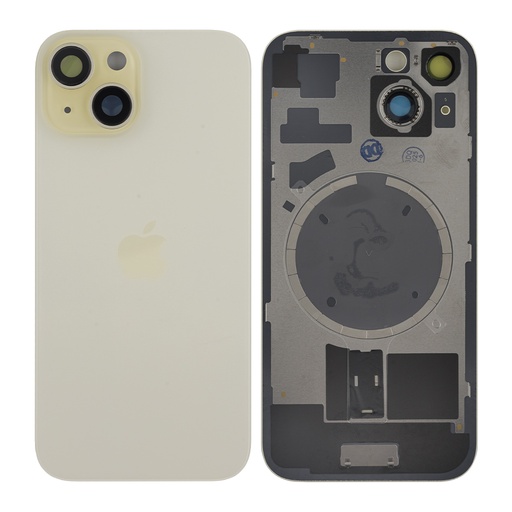 [10006088] Back cover Apple iPhone 15, with camera glass, with magnet, Original PRC, Yellow
